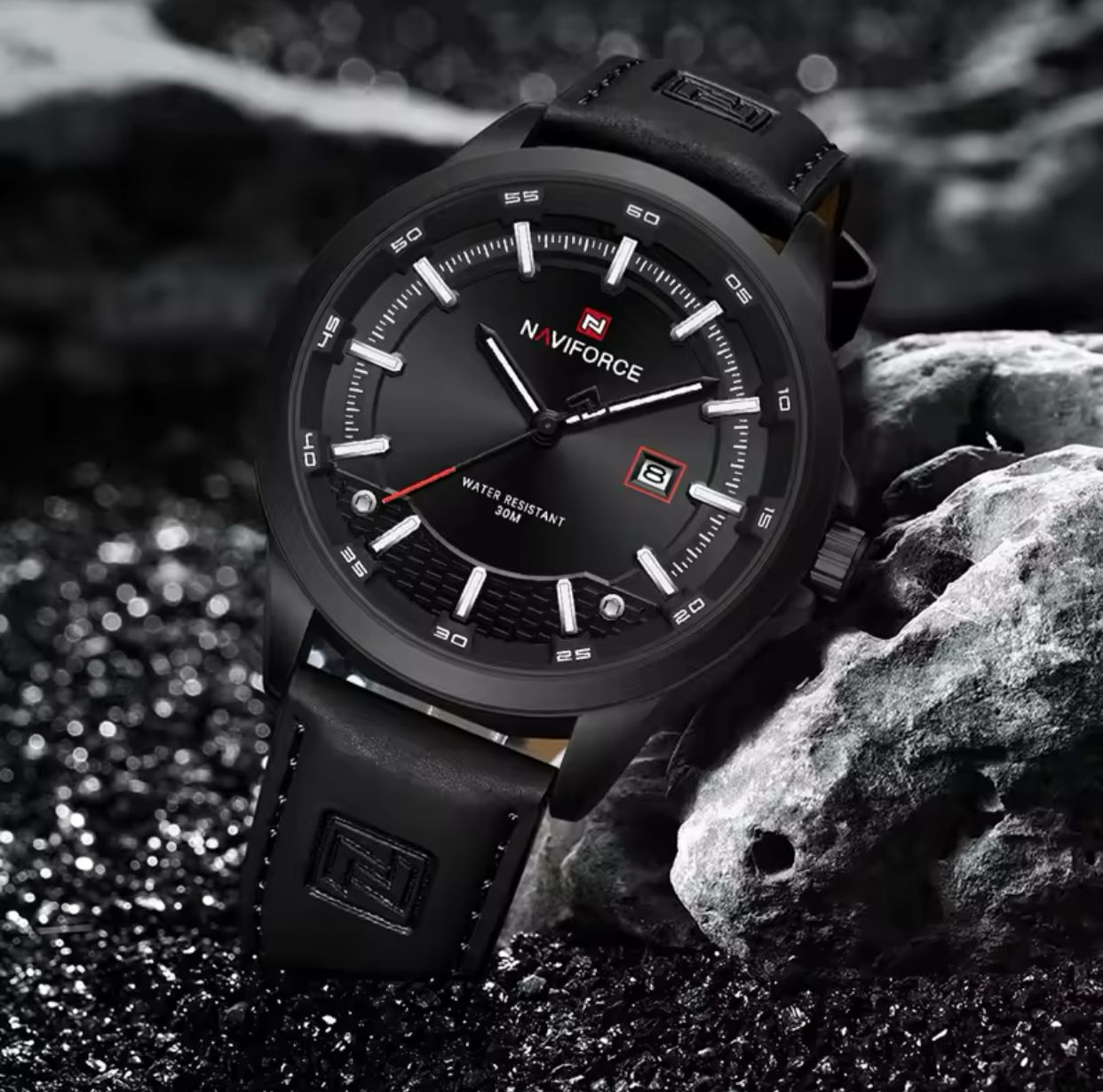 Naviforce NF9248L Antique Male Quartz Watch Low Price Genuine Leather Strap Waterproof Date Display Business Watch Design