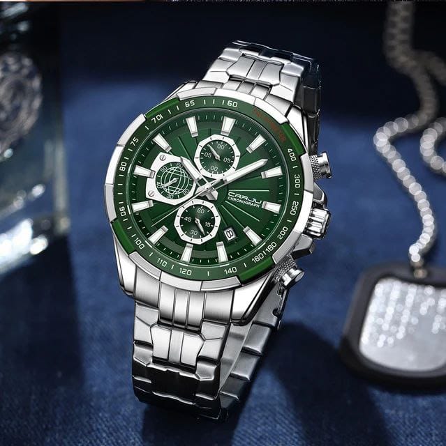 CRRJU 2305 Chronograph Top Fashion Man Brand Luxury Wristwatch Waterproof Business Quartz Stainless Steel Date Sport Watches for Men