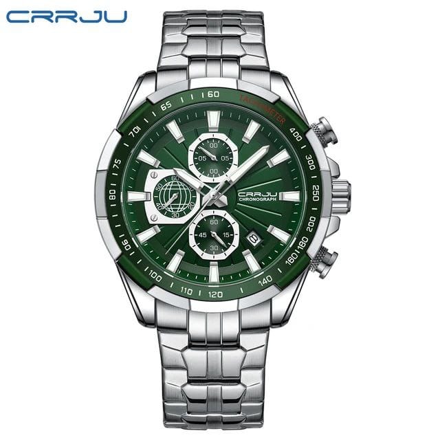 CRRJU 2305 Chronograph Top Fashion Man Brand Luxury Wristwatch Waterproof Business Quartz Stainless Steel Date Sport Watches for Men