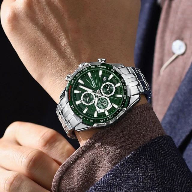 CRRJU 2305 Chronograph Top Fashion Man Brand Luxury Wristwatch Waterproof Business Quartz Stainless Steel Date Sport Watches for Men
