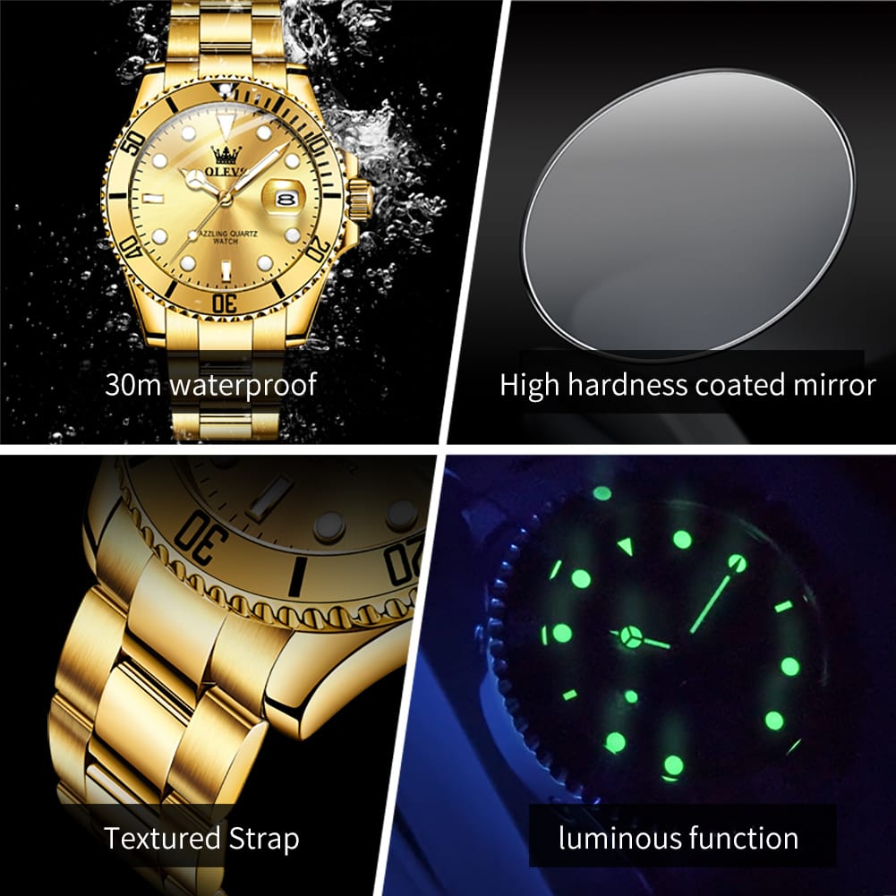 Olevs 5885 Top High Quality Sport Watches for Men Waterproof Classic Stainless Steel Fashion Man Wrist Business Quartz Watches
