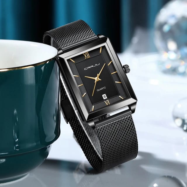 CRRJU 2197 New Watch for Men Top Brand Fashion Gold Sport Stainless Steel Quartz Watches Wrist Watch Man 2025