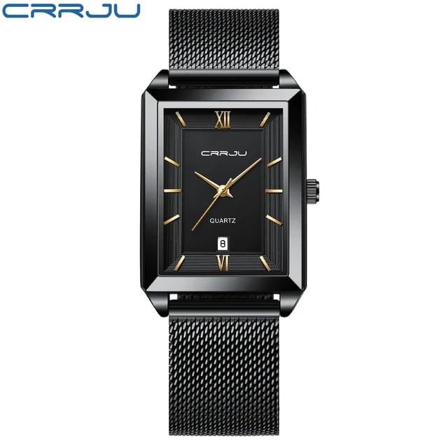 CRRJU 2197 New Watch for Men Top Brand Fashion Gold Sport Stainless Steel Quartz Watches Wrist Watch Man 2025