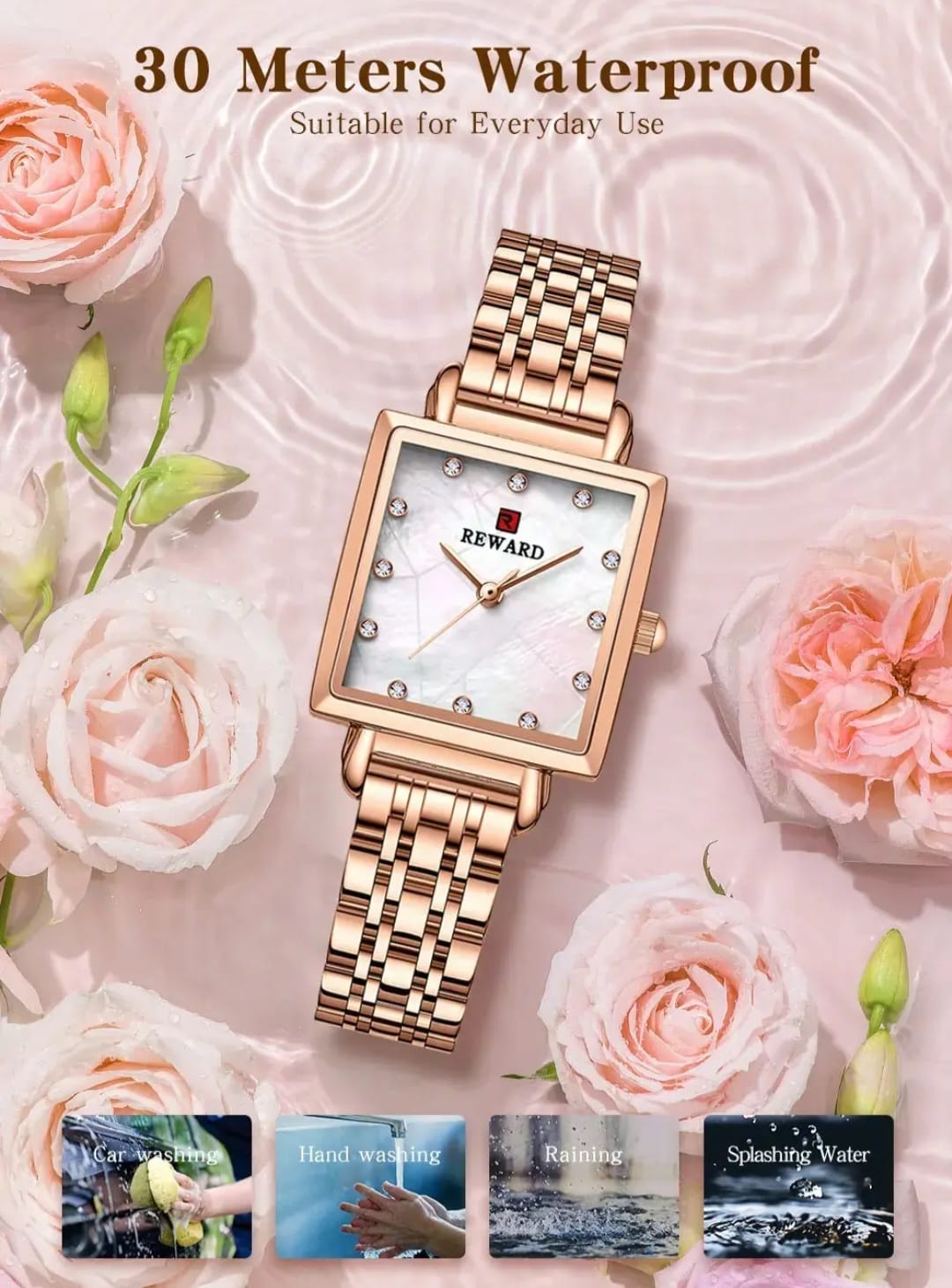 New REWARD 21041 Stainless Steel Wristwatch New Design Quartz Watch for Women Fashion Casual High Quality Wrist Watches Female