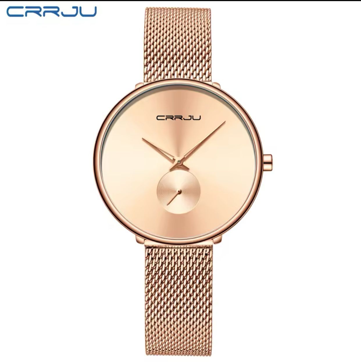 Fashion Women's Luxury Watches Quartz Watch CRRJU 2165 Fashion Daily Dress Mesh Gold Silver Rose Gold Band Quartz Womens Watches in Wristwatches
