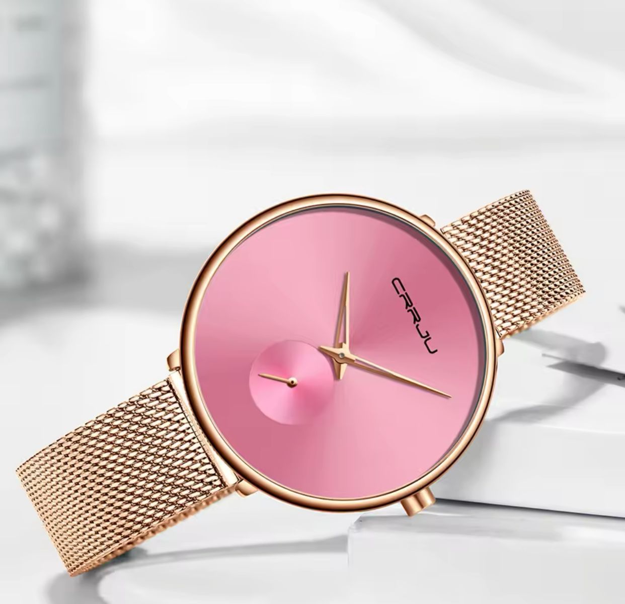 Fashion Women's Luxury Watches Quartz Watch CRRJU 2165 Fashion Daily Dress Mesh Gold Silver Rose Gold Band Quartz Womens Watches in Wristwatches