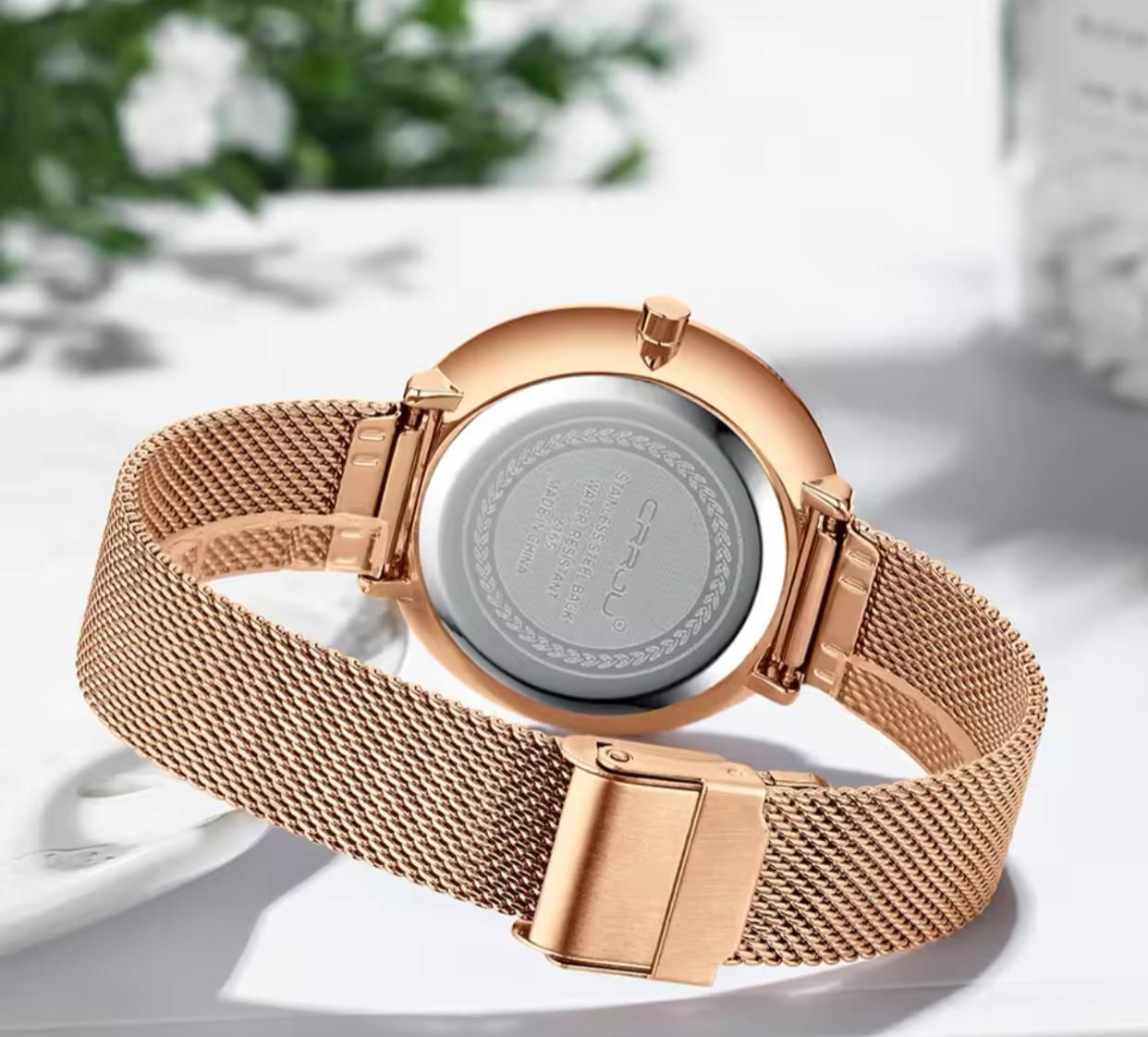 Fashion Women's Luxury Watches Quartz Watch CRRJU 2165 Fashion Daily Dress Mesh Gold Silver Rose Gold Band Quartz Womens Watches in Wristwatches
