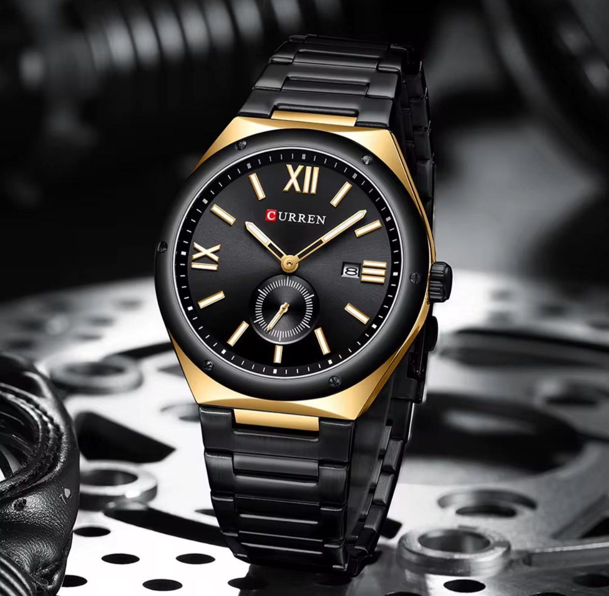 Curren 8471 Men Waterproof Luxury Calendar Quartz Movement Stainless Steel Fashion Business Watch