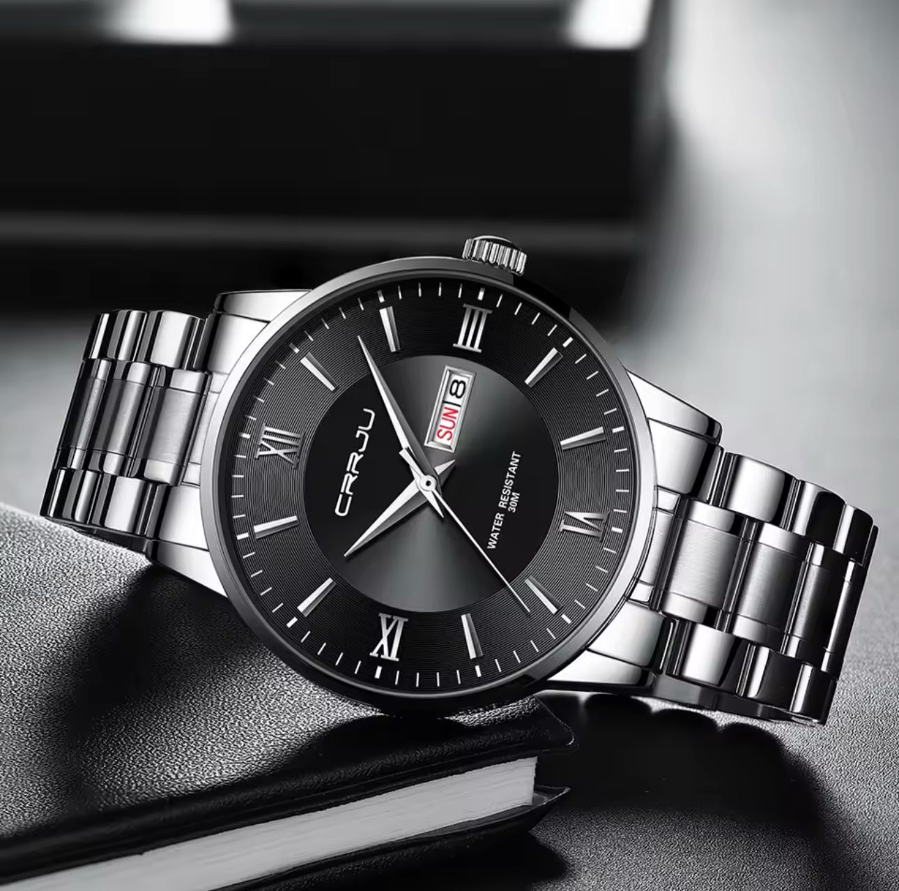 CRRJU 2175 Steel Waterproof Luxury Casual Watches Men Wrist Fashion Display Date Quartz Wristwatches