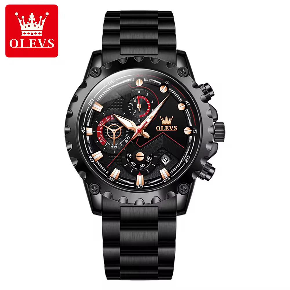 OLEVS 2873 Watches Mens Luxury Clock Casual Stainless Steel Wristwatch Sport Waterproof Quartz Chronograph