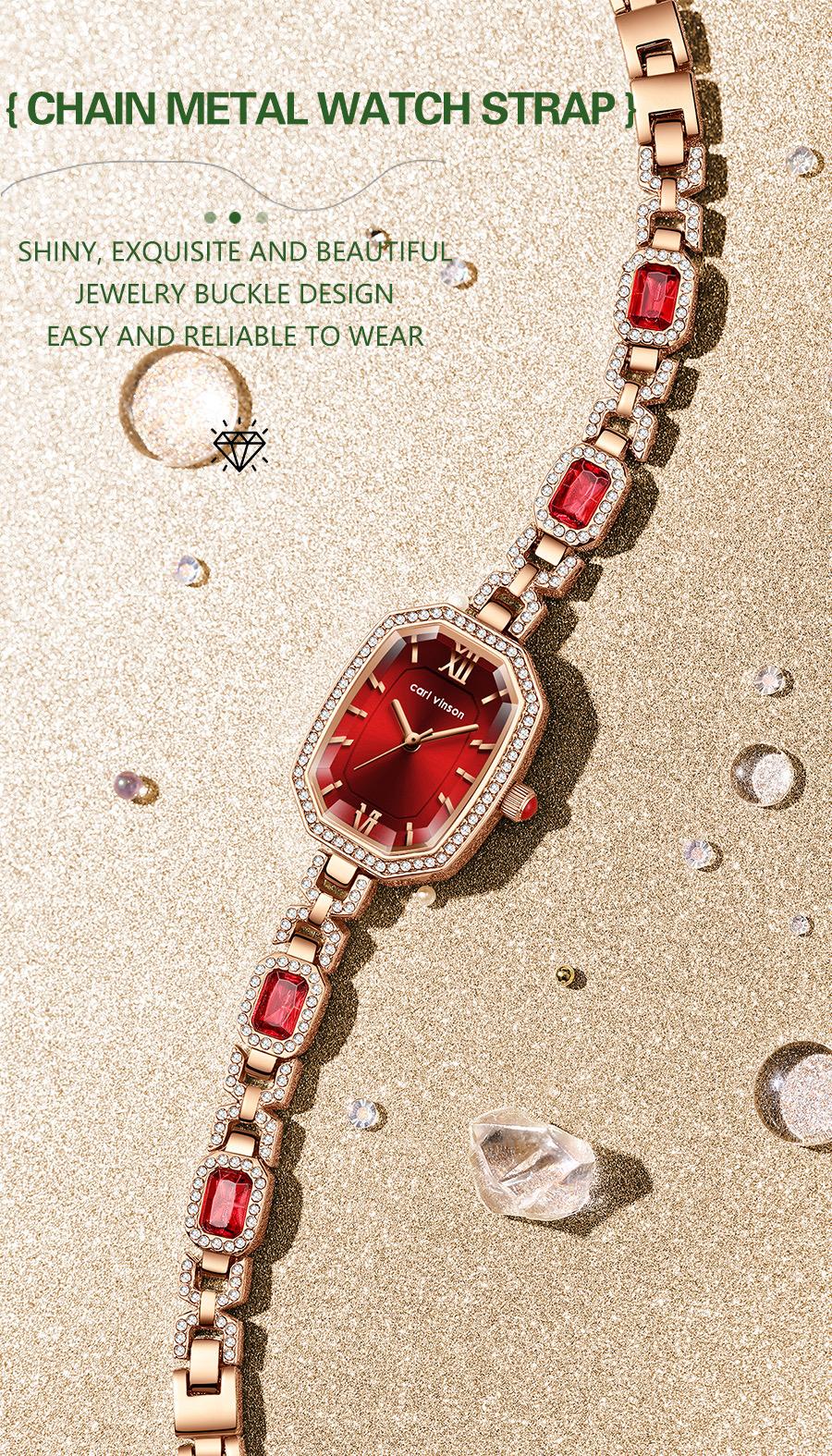 Carl Vinson R9015L Diamond Quartz Watch Luxury Waterproof Watch Stylish Decorative Temperament Woman watch