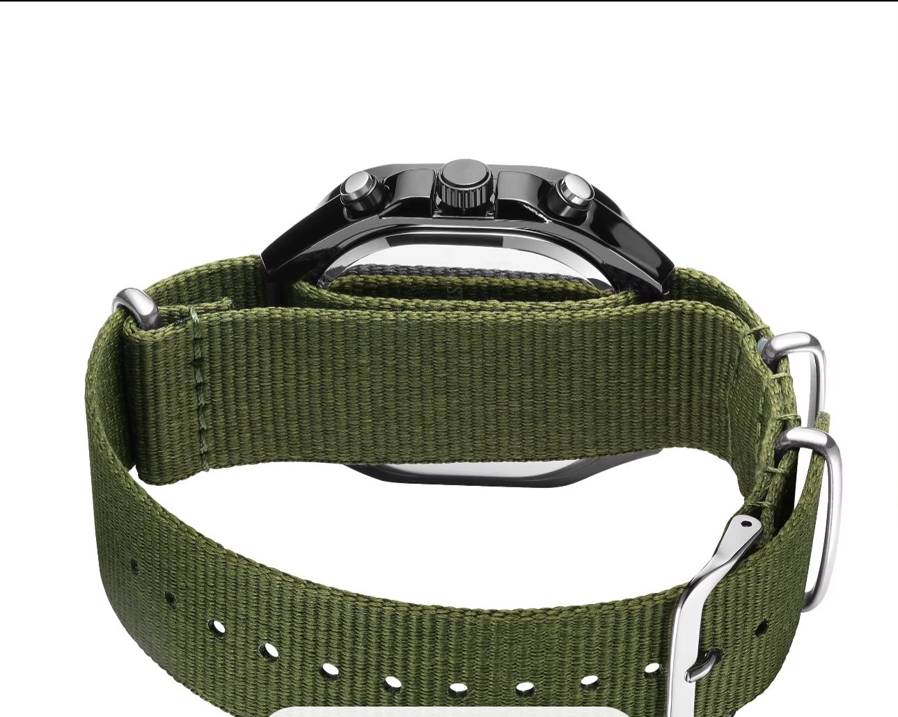 MEGIR 2217 Square Dial Chronograph Quartz Watches for Men Stainless Steel Strap with Luminous Hands Fashion Sports Male Wristwatch