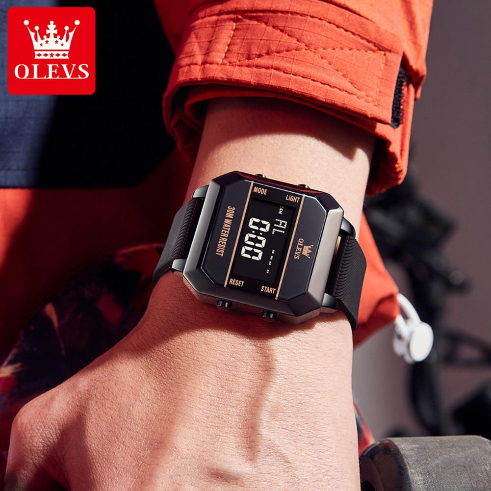 OLEVS 1103 New Arrival Men Digital Watches 3ATM Waterproof Sport Watch Fashion Dual Time Wrist Multi Functional Digital Watch