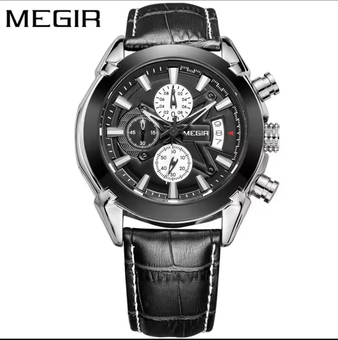 MEGIR 2020 Watch Casual Sport Watches Men Wrist Chronograph Fashion Luxury Leather Band Men's Wristwatches