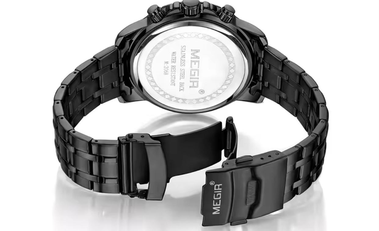 New Arrival MEGIR 2068 Classic Luxury Men Watch Stainless Steel Band Chronograph Calendar Luminous Waterproof Quartz Watches