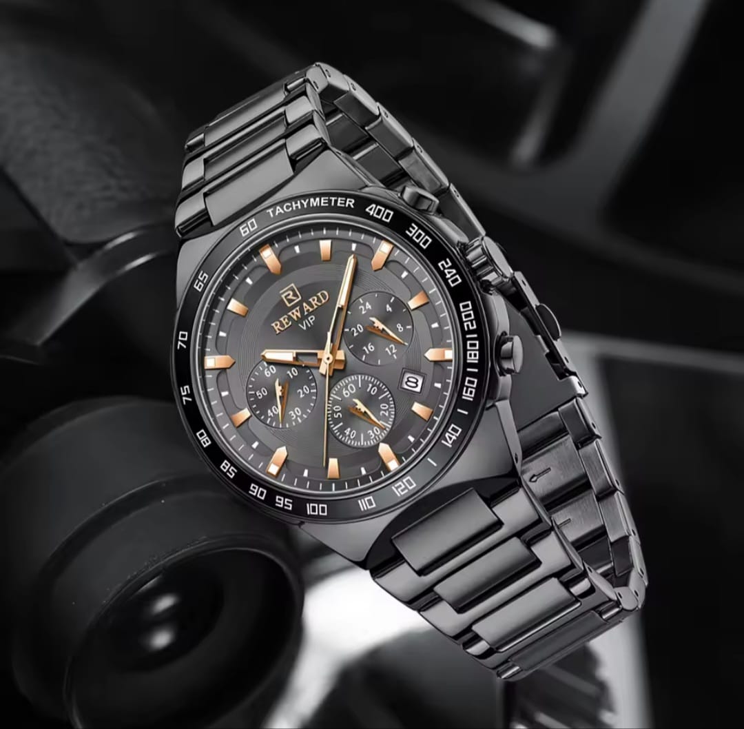 REWARD RD81967M Multi-function Men's Quartz Watch Business Style Steel Strap Waterproof Male Wristwatch Gift