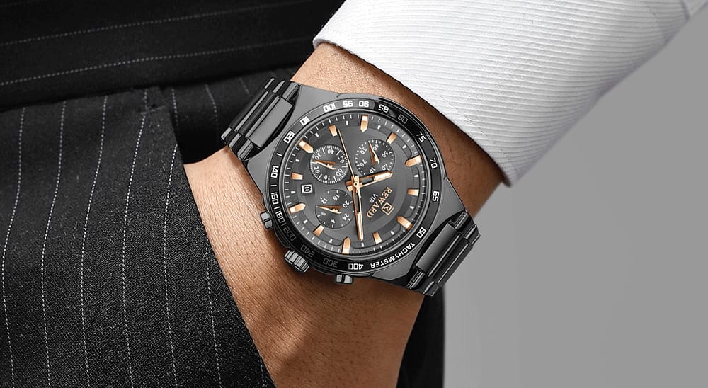 REWARD RD81967M Multi-function Men's Quartz Watch Business Style Steel Strap Waterproof Male Wristwatch Gift