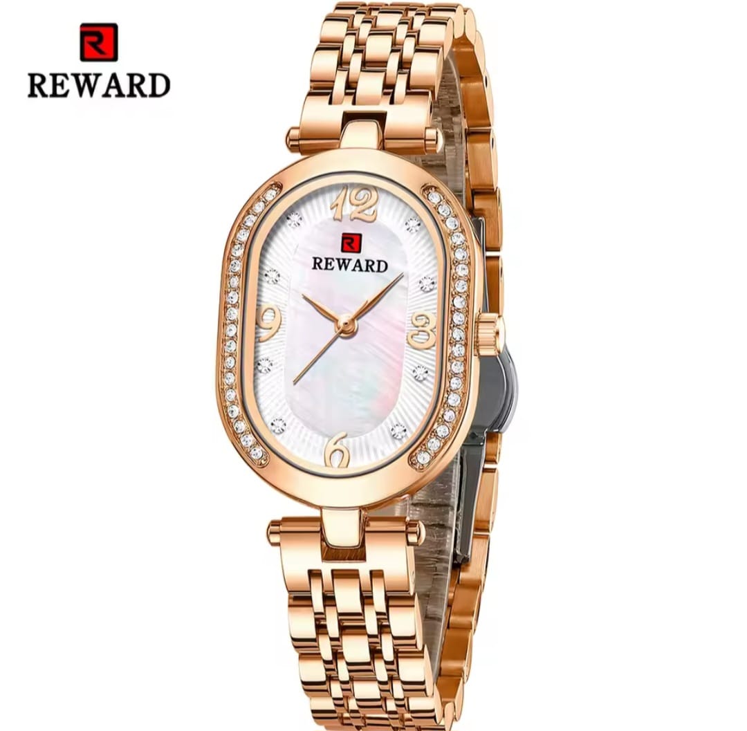REWARD RD21058L Rose Gold Women Wristwatch Fashion Luxury Ultra-Thin Quartz Watches Stainless Steel Strap Gift for Ladies Girl