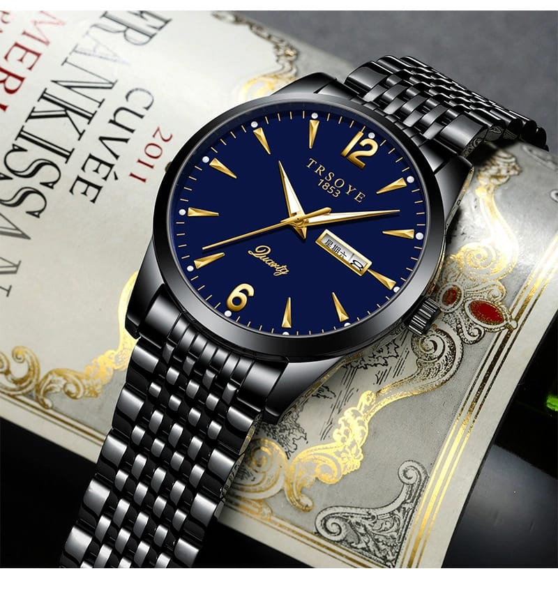 Fashion TRSOYE TRS068 Top Brand Men Watch Luxury Wrist Quartz Luminous Hands Steel