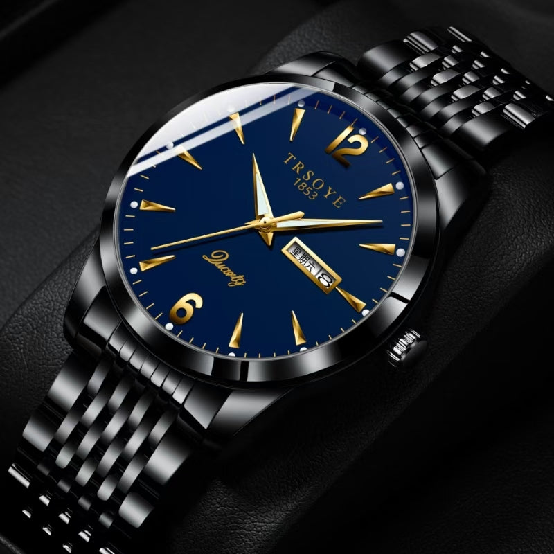 Fashion TRSOYE TRS068 Top Brand Men Watch Luxury Wrist Quartz Luminous Hands Steel