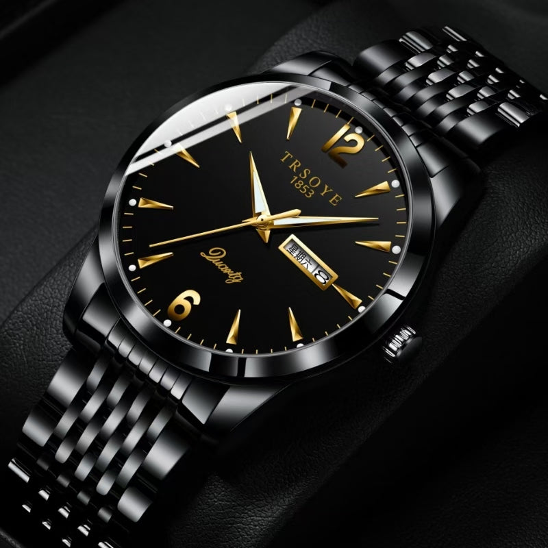 Fashion TRSOYE TRS068 Top Brand Men Watch Luxury Wrist Quartz Luminous Hands Steel