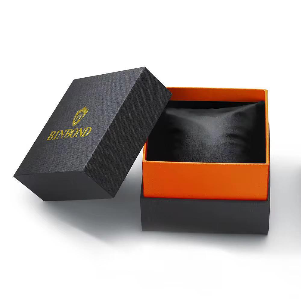 Binbond 2311 B2311 Gold Square LED Luxury Watch Fashion Quartz Digital Wristwatch Stainless Steel Business Watches for Men
