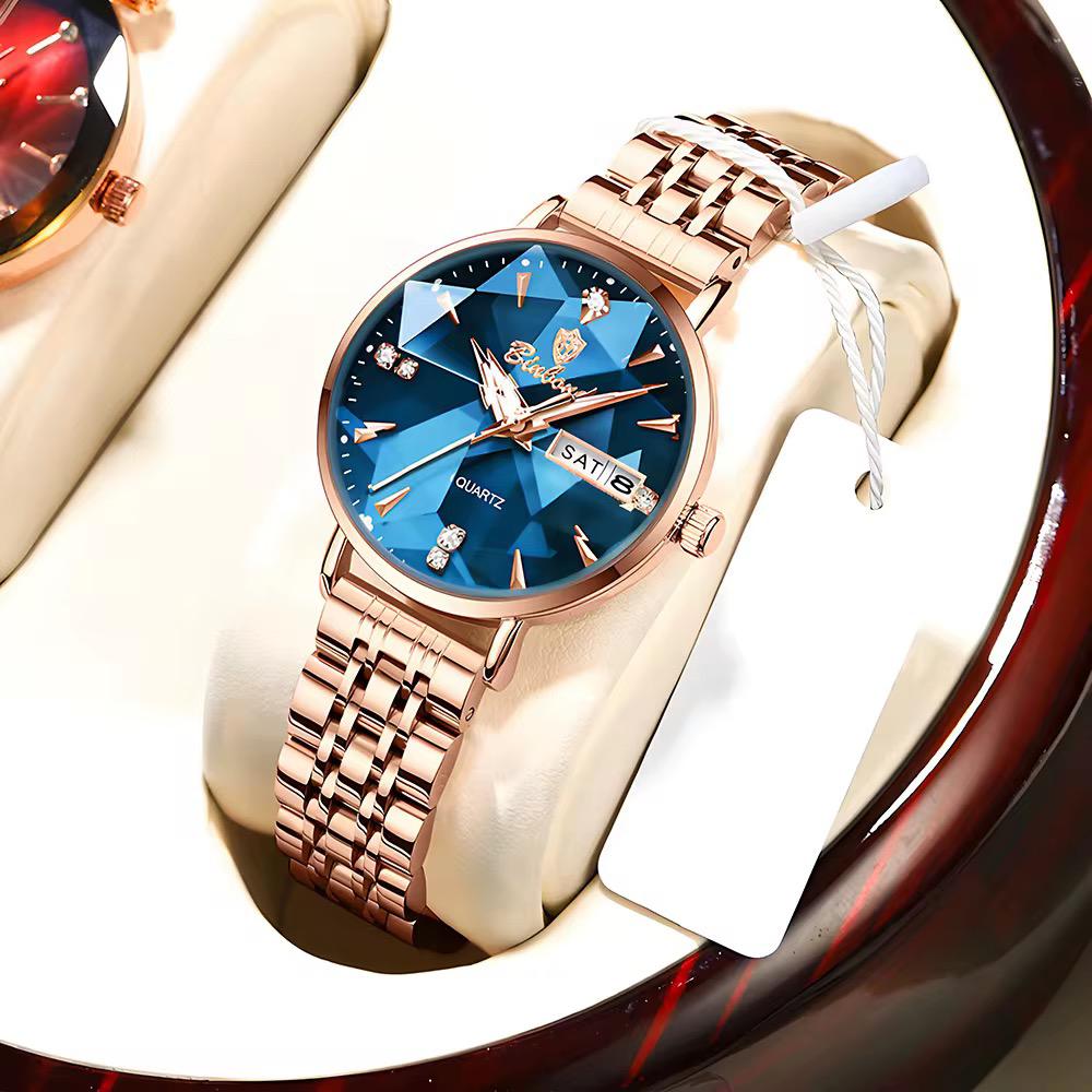 BINBOND N586 2024 New Women's Watch Fashion Diamond Mirror Quartz Steel Belt Student Watch