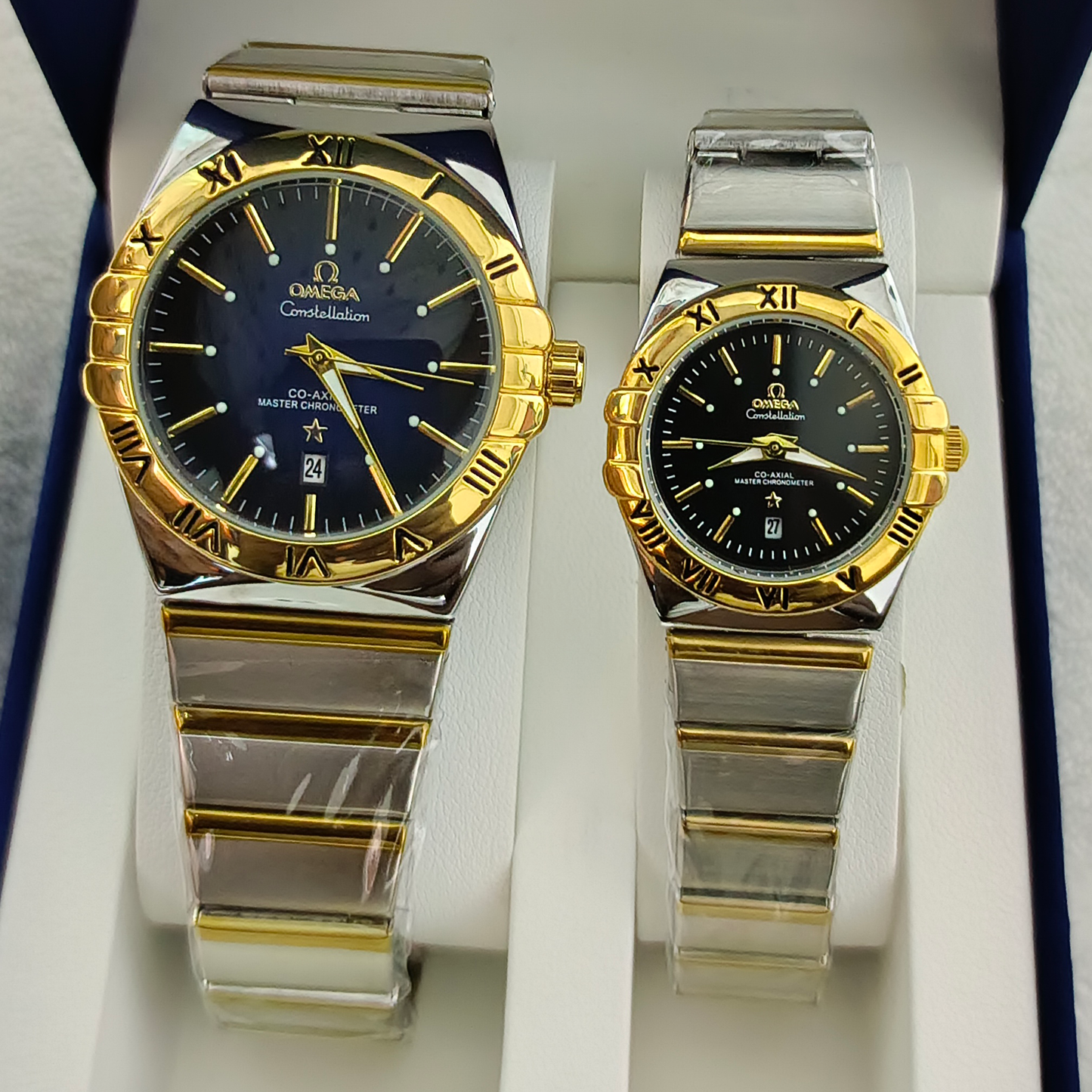 Couple Watches Premium Valentine Gift Set Women Omeg Men Clock