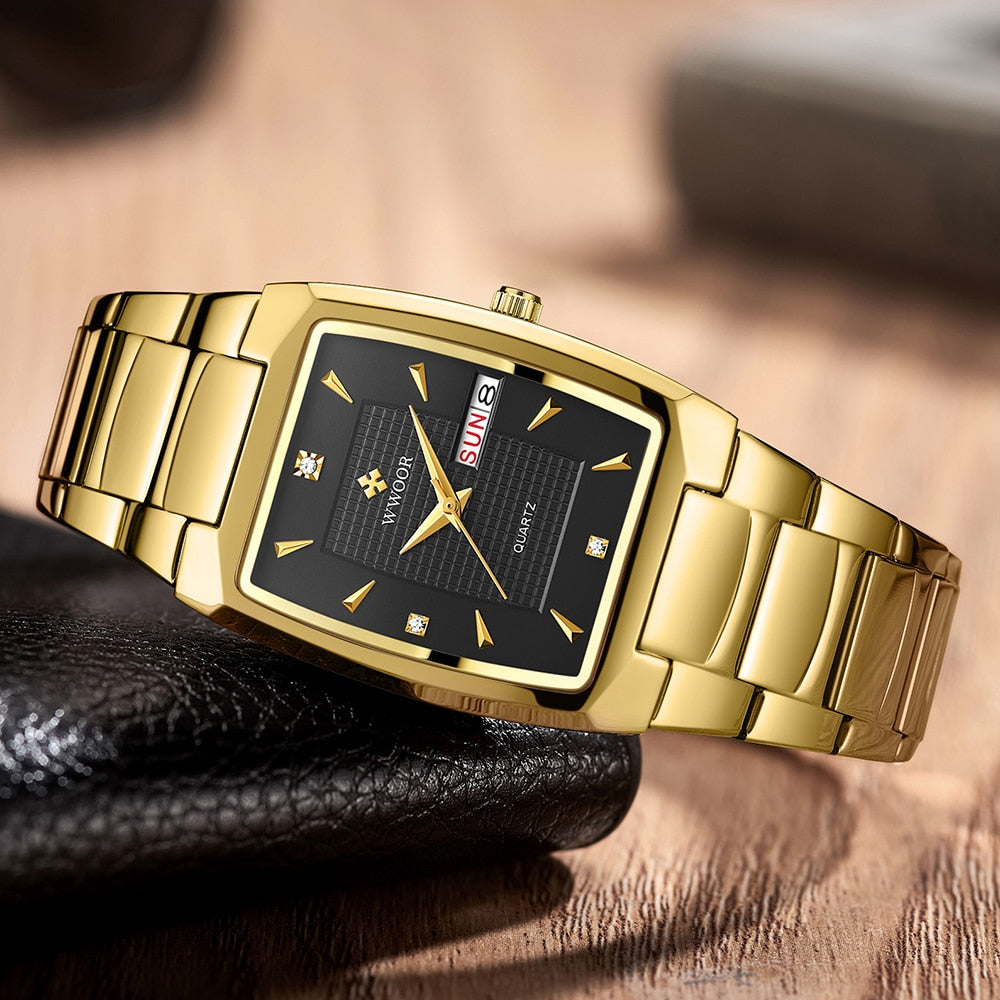 New Arrival WWOOR 8837 Quartz Mens and women Watches Square Stainless Steel Waterproof Wrist Watch