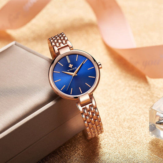 WWOOR 8865 Most Popular Sexy Lady Watch Diamond Shining Dial Female New Model Steel Quartz Woman Watches