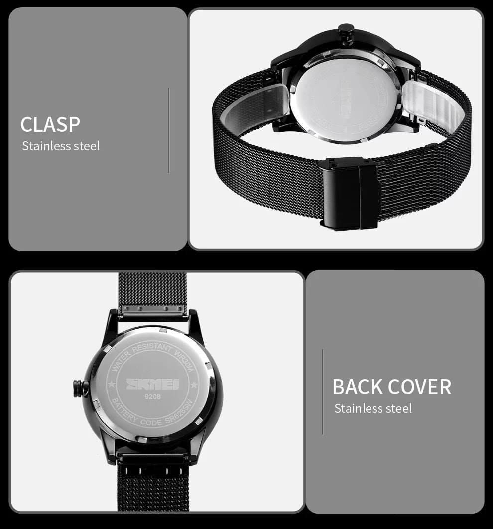 Simple design skmei 9208 stainless waterproof mens quartz watch
