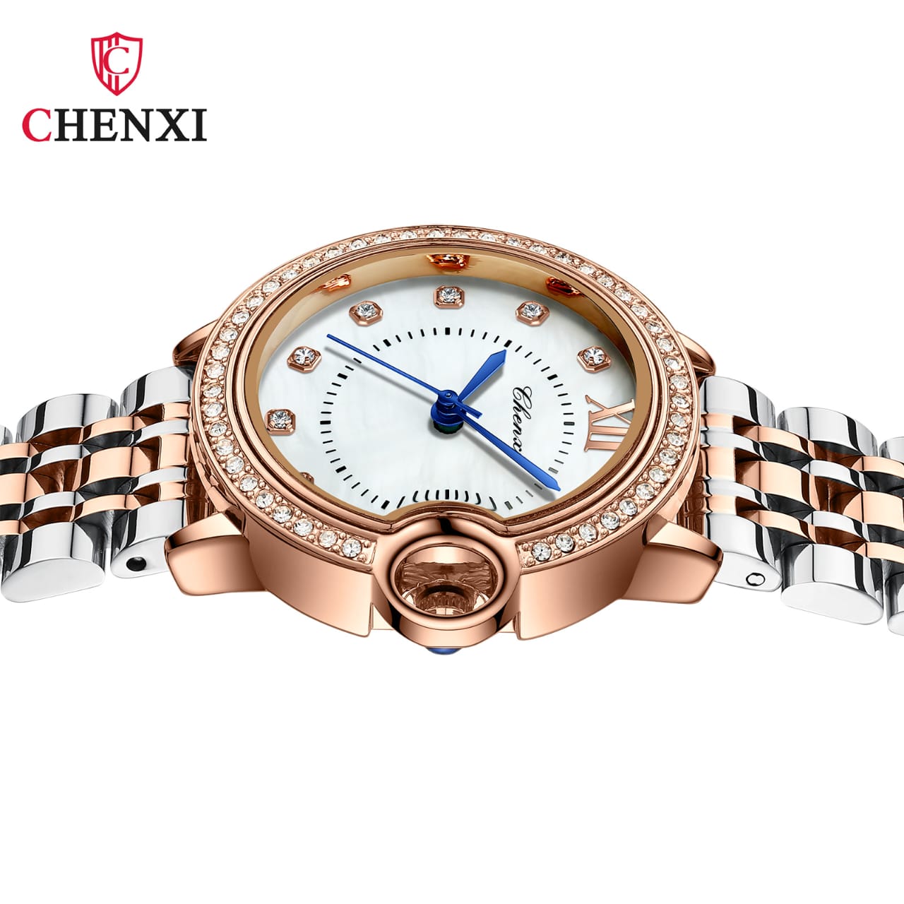 Top Brand Women CHENXI 338 Watch Waterproof Rose Gold Quartz Clock Ladies Stainless Steel Dress Wrist