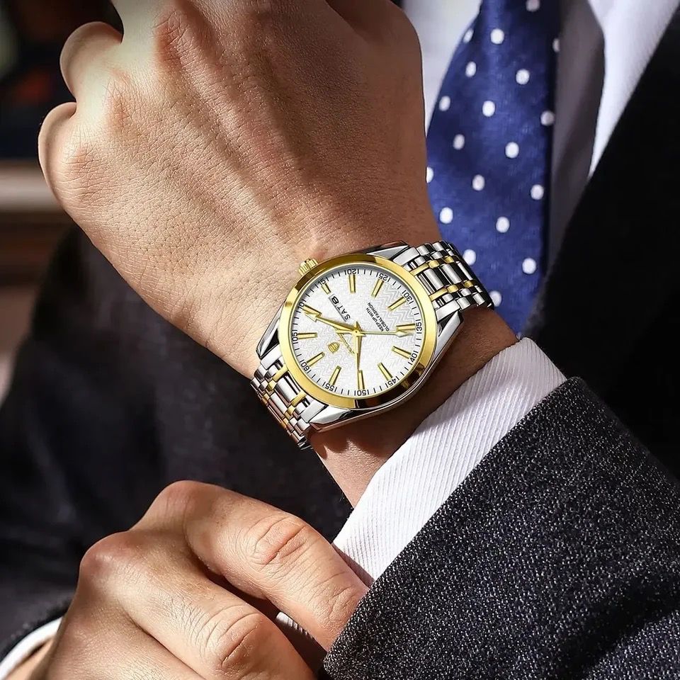 Mens Luxury Fashion Business POEDAGAR 962 Wristwatches Stainless Steel Strap Waterproof Quartz Watches for mens