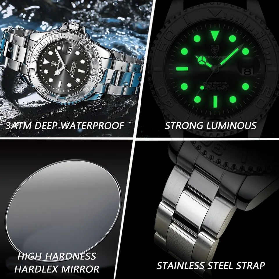 Watch for Men POEDAGAR 680 Luxury Luminous Rotate Case Bezel Fashion Hot Sale Quartz watch