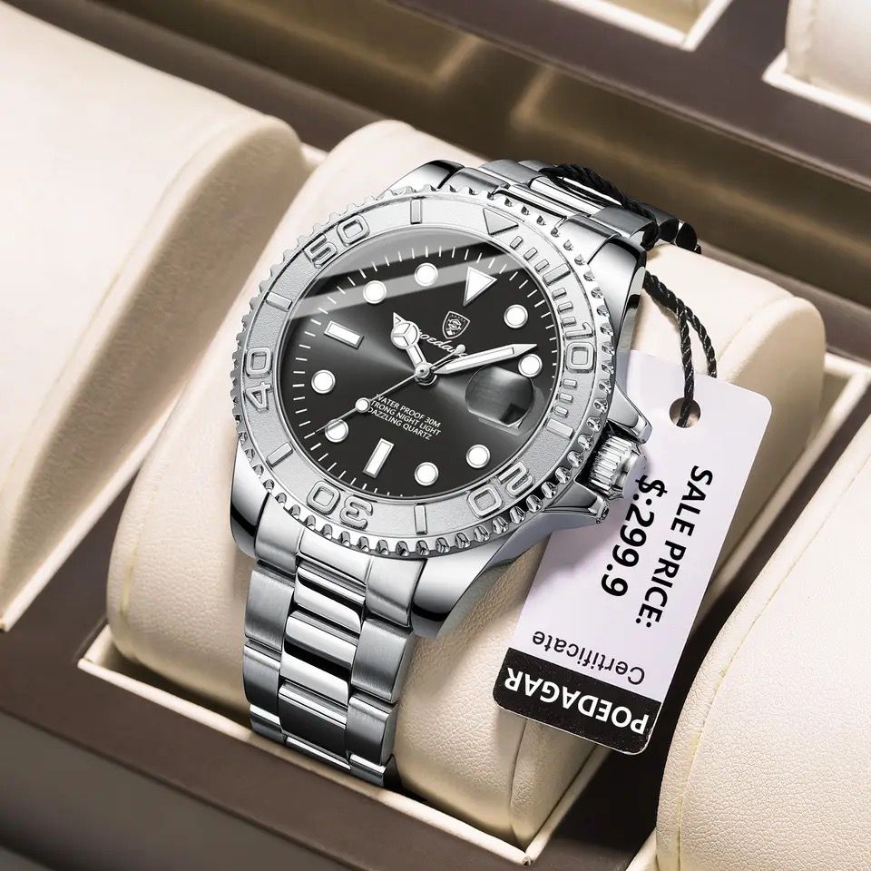 Watch for Men POEDAGAR 680 Luxury Luminous Rotate Case Bezel Fashion Hot Sale Quartz watch