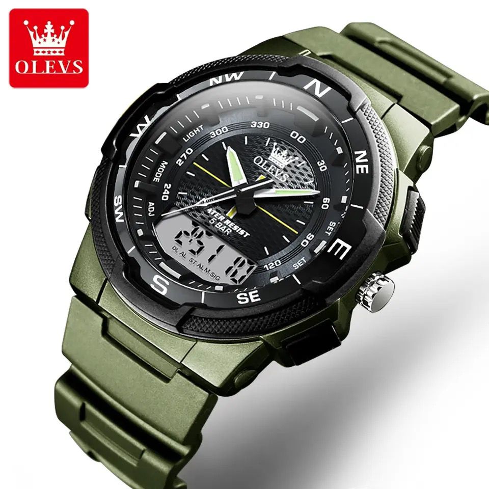 Back Light Sports OLEVS 1107 Watch For Men Electronic Digital Watch Fashion Casual Simple Plastic Strap Watch