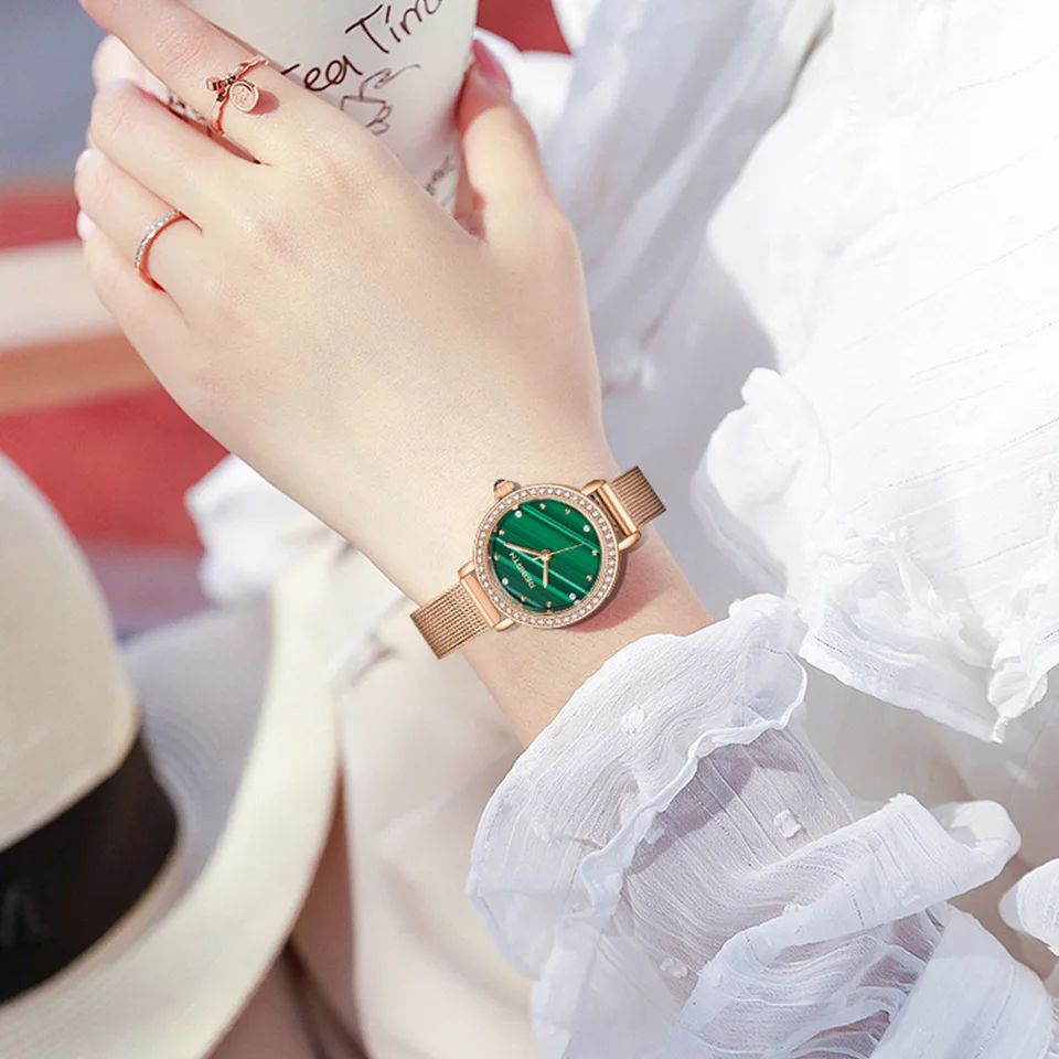 Rebirth 2018 Casual Stainless Steel Leather Women's Women Elegant Simple Dial Watches Fashion Ladies Quartz Clock Wristwatches