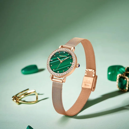 Rebirth 2018 Casual Stainless Steel Leather Women's Women Elegant Simple Dial Watches Fashion Ladies Quartz Clock Wristwatches
