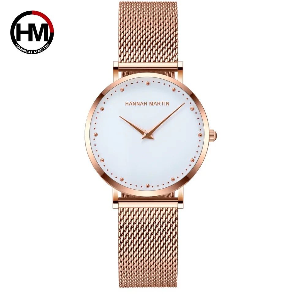 Women Watch High Quality Hannah Martin HM-MD36 elegant female Top Quartz Watches Fashion Waterproof Stainless Steel Wristwatches Ladies Business Watch