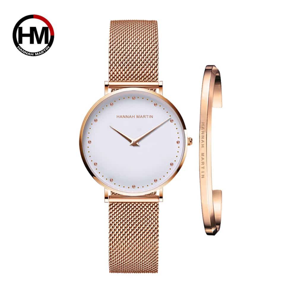Women Watch High Quality Hannah Martin HM-MD36 elegant female Top Quartz Watches Fashion Waterproof Stainless Steel Wristwatches Ladies Business Watch