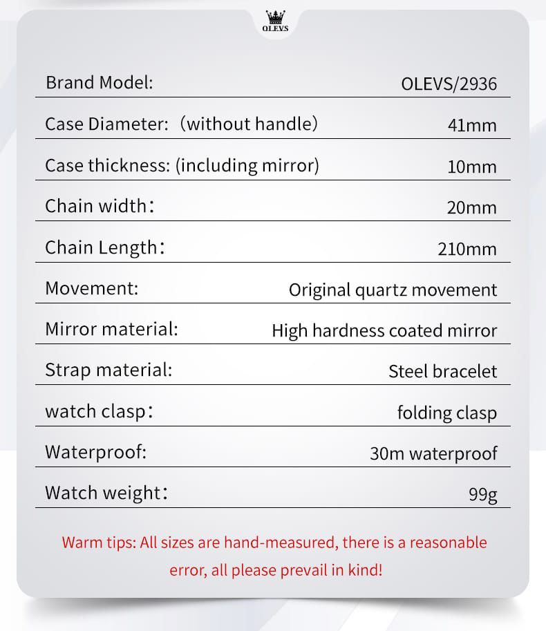 Brand luxury Multifunctional OLEVS 2936 Chronograph Fashion Sports Quartz watch for man