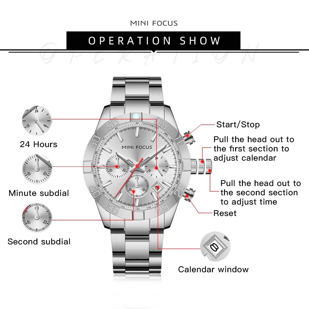 MINI FOCUS MF0416G New Casual Wristwatch Luxury Men's Watches Waterproof Watch Custom Quartz Watche
