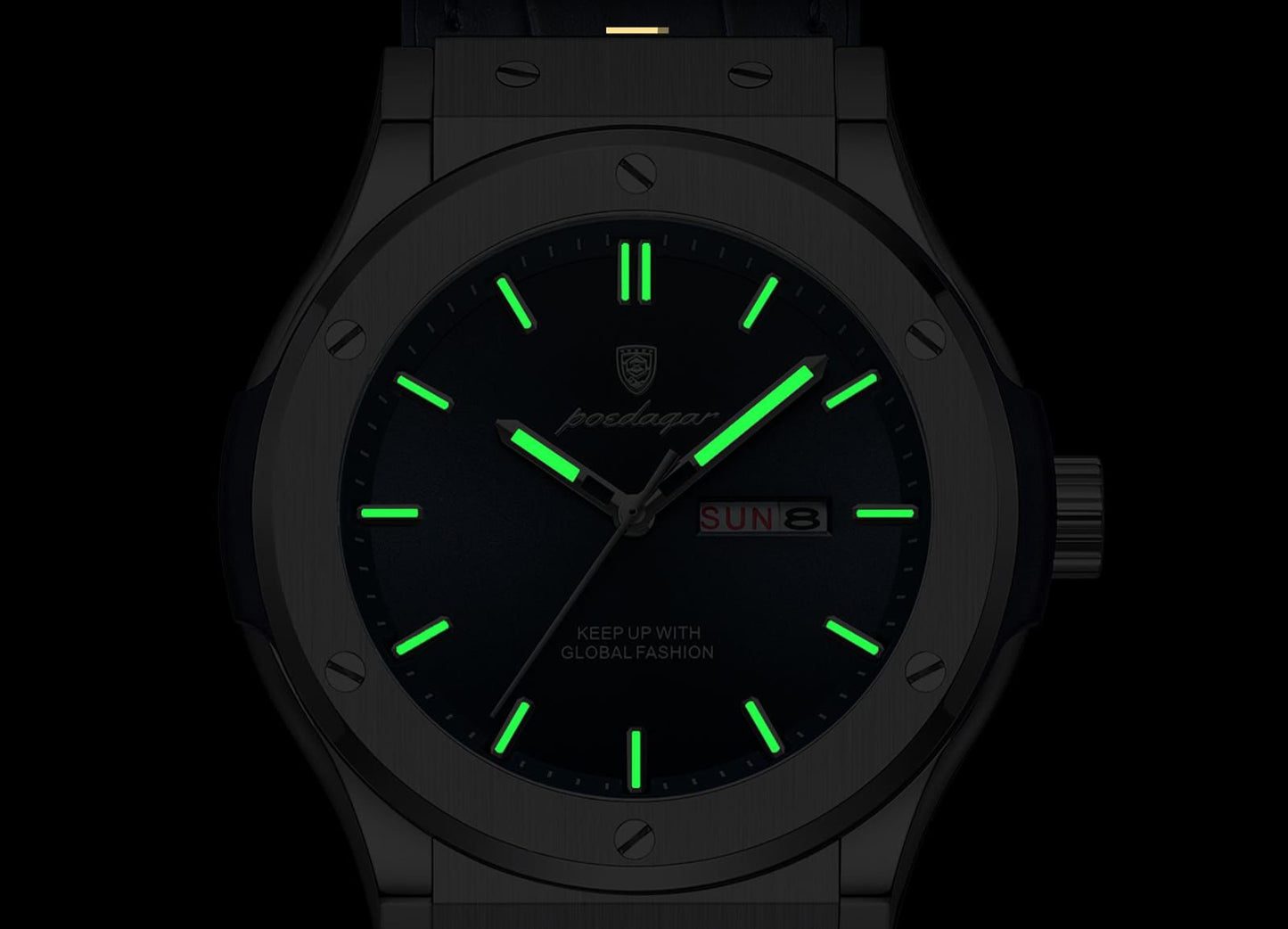 Newest Hot Sale Quartz Watch for Men POEDAGAR 952 High Quality Leather Strap Date Men's Watch Luxury Waterproof Wristwatch
