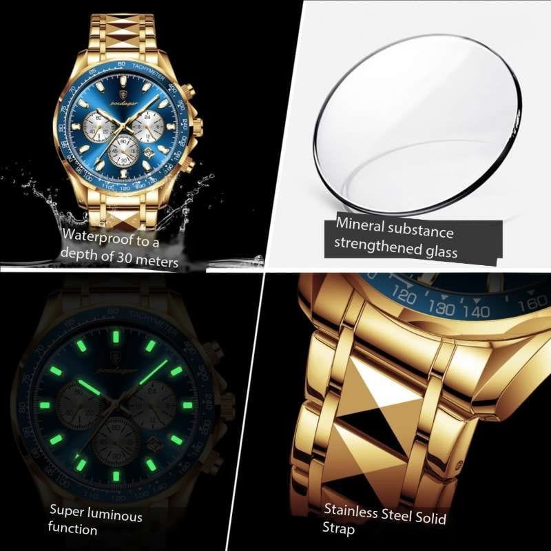 POEDAGAR Watch Men 815 New Classic Business Quartz Watches Waterproof Man Wristwatches Watches gift