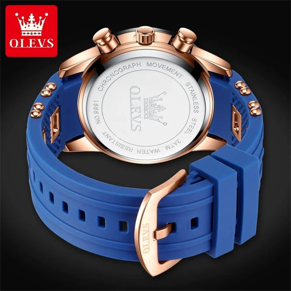 Fashion Sport Quartz Movement OLEVS 9991 45mm Big Dial Watch For Men Waterproof Original Man Clock Chronograph Date Hand Watches