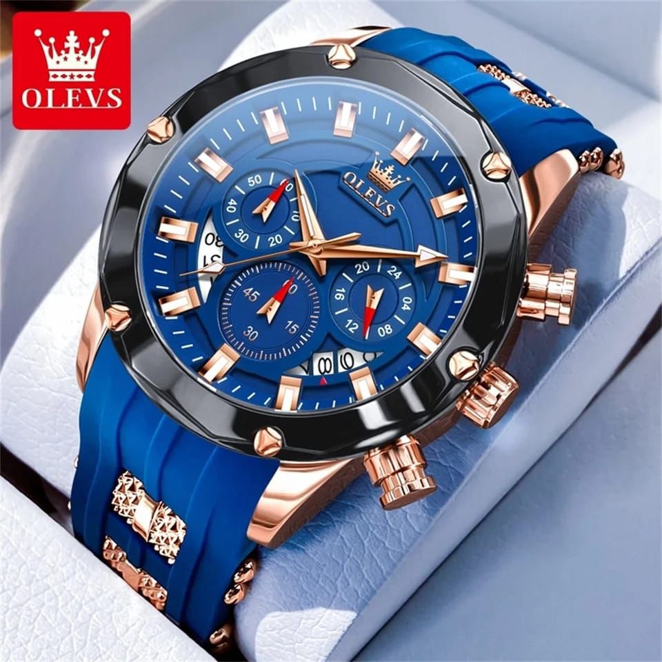 Fashion Sport Quartz Movement OLEVS 9991 45mm Big Dial Watch For Men Waterproof Original Man Clock Chronograph Date Hand Watches