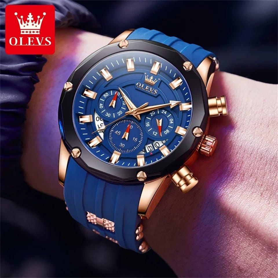 Fashion Sport Quartz Movement OLEVS 9991 45mm Big Dial Watch For Men Waterproof Original Man Clock Chronograph Date Hand Watches