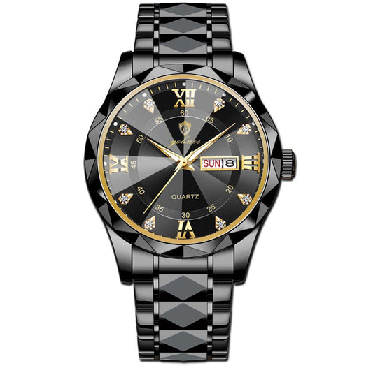 New Arrivals Fashion Luxury Men WatcH GOHUOS 8801 Stainless Steel Wristwatch Waterproof Luminous Quartz Watches For Men