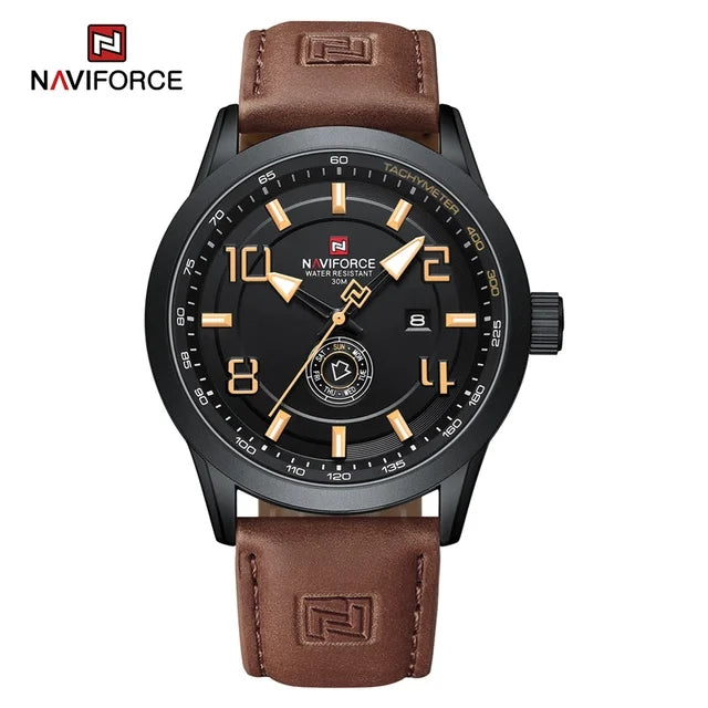 Naviforce 9229 Brand Design Men's Watches Luxury Fashion Waterproof Calendar Quartz Wristwatch Male Gift
