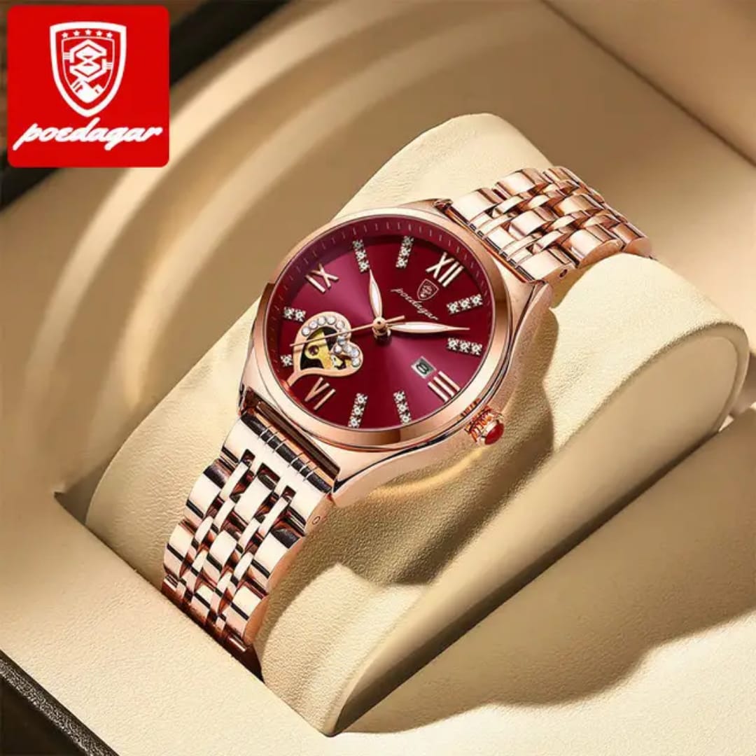 POEDAGAR New Hot Sell 320 High Quality Girls Women Wristwatch Waterproof Luminous Quartz Watch Diamond Encrusted Ladies' clock